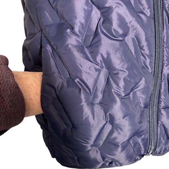 Tangerine Quilted Puffer Vest Navy Insulated Lightweight Zip-Up Size M - Picture 3 of 9